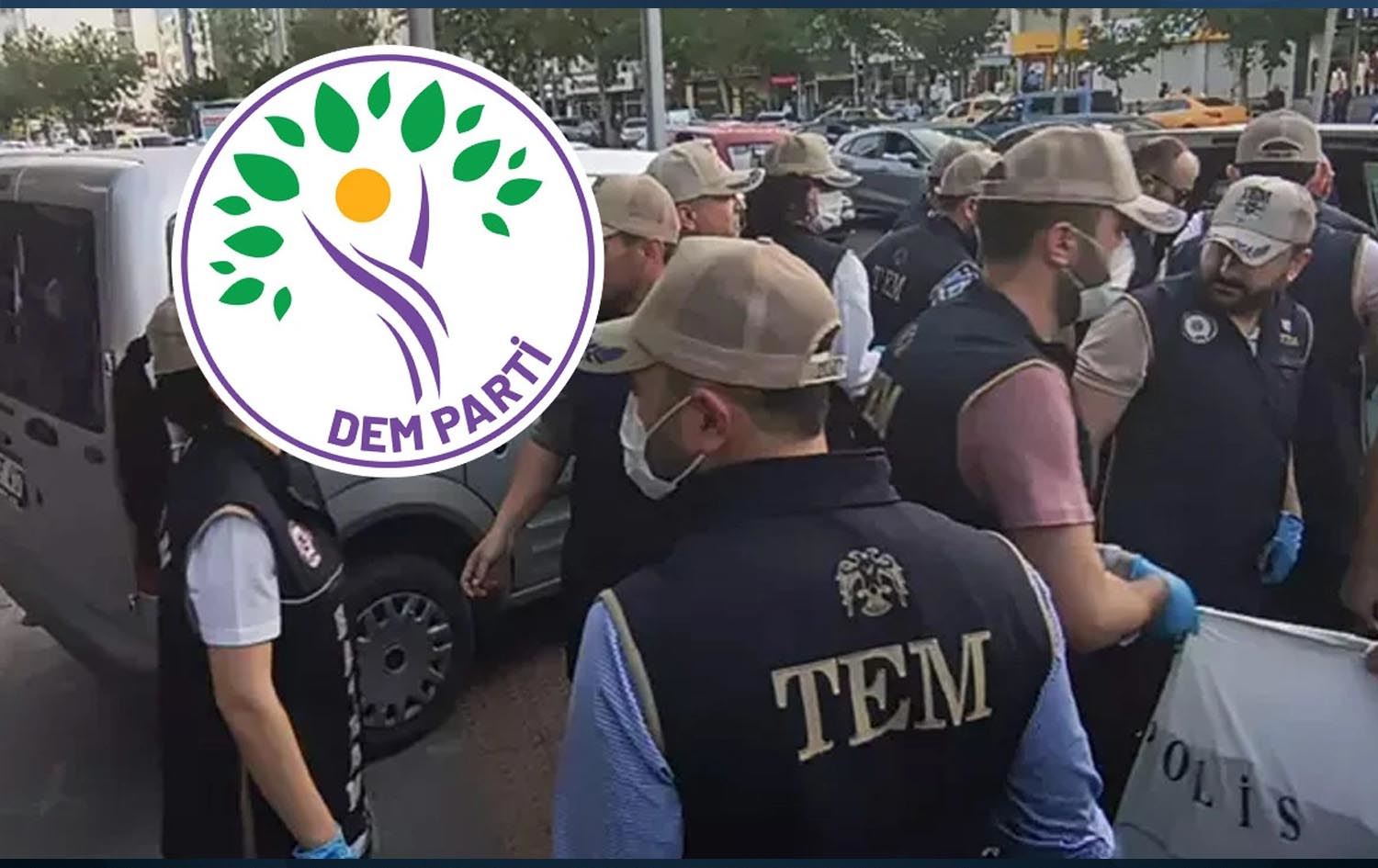 Polîsan bi ser avahiya DEM Partiyê ya Esenyirtê de girt / Wêne: Medyaya Civakî