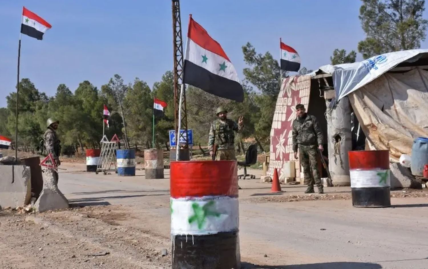 Xaleke Kontrolê ya hêzên Hikûmeta Sûriyeyê / Wêne: AP