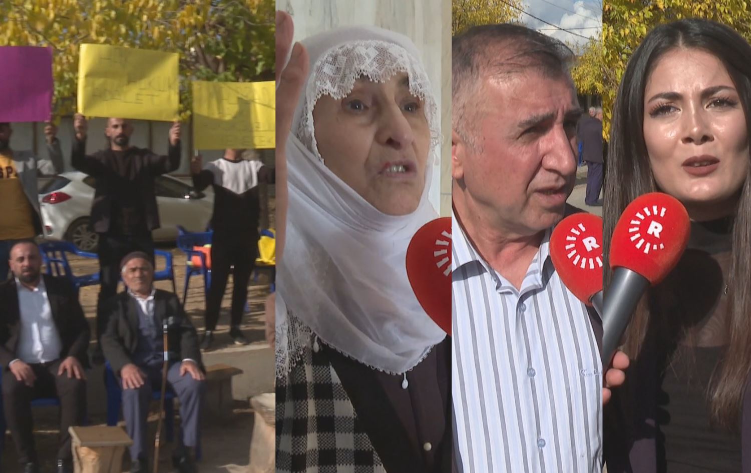 Şêniyên gund helwesta saziyê bi çalakiyekê protesto kir/Wêne: Rûdaw Grafîk