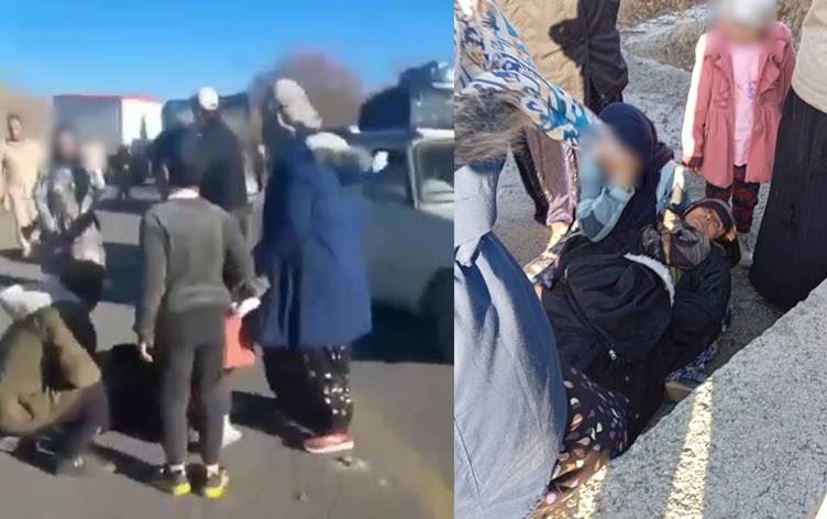 Protestoda kadın göstericilerin yaralanması anı