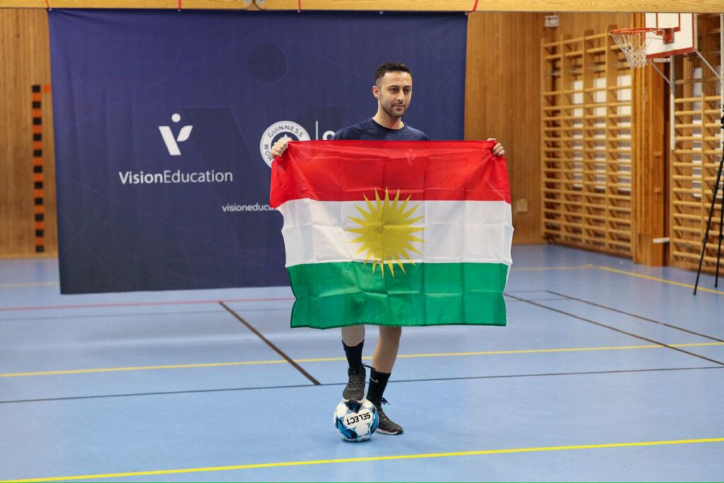 Young Kurdish man breaks a Guinness World Record in Sweden