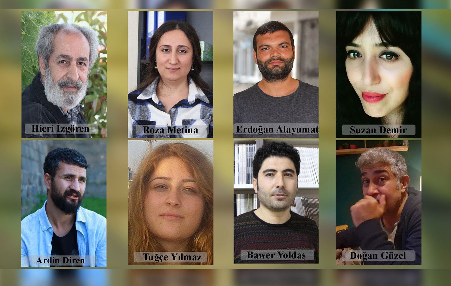 Gözaltına alınan gazeteci ve yazarlardan bazıları. / Foto: MA