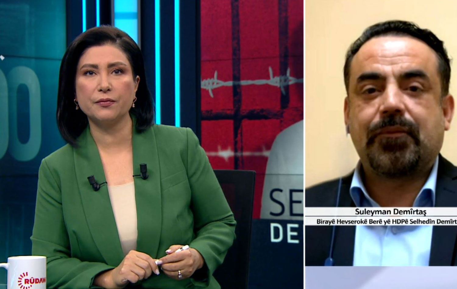  Süleyman Demirtaş, 2022 yılında Selahattin Demirtaş’a da verilen Weimar İnsan Hakları Ödülü dolayısıyla düzenlenen organizasyona katılmak üzere bulunduğu Almanya’da Rûdaw’a açıklamalarda bulundu. / Video alıntısı / Rûdaw