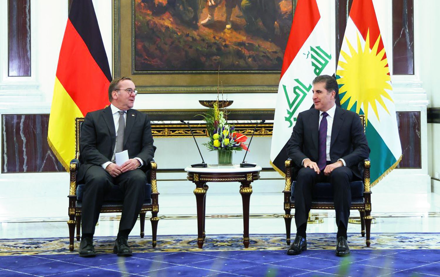  Nêçîrvan Barzanî û Boris Pistorius / Wêne: Serokatiya Herêma Kurdistanê