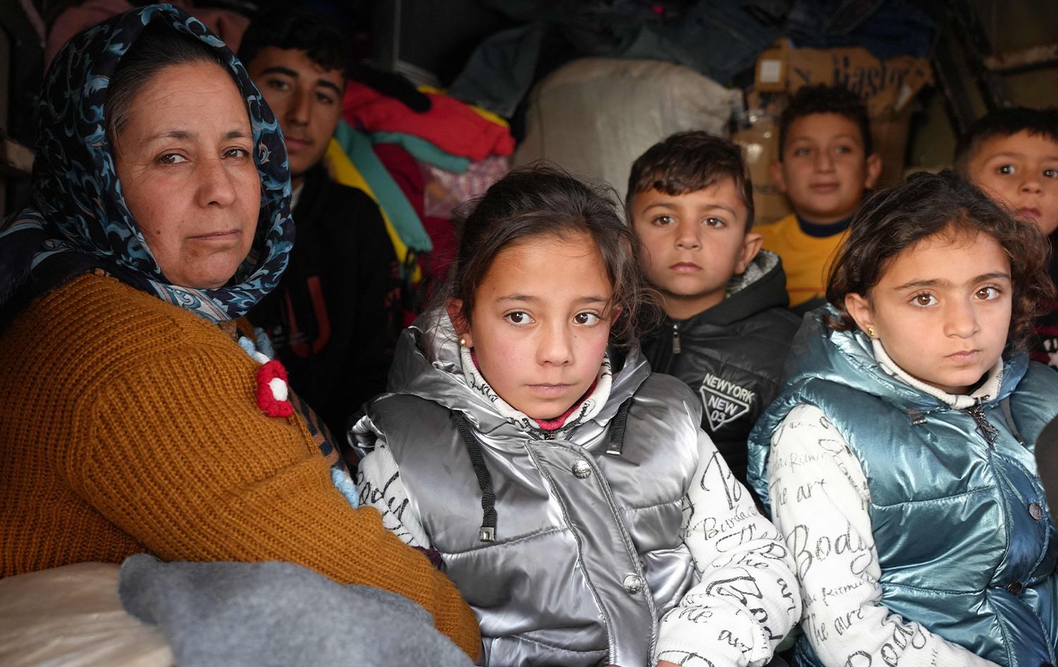 Koçberên Efrînî / Wêne: AFP