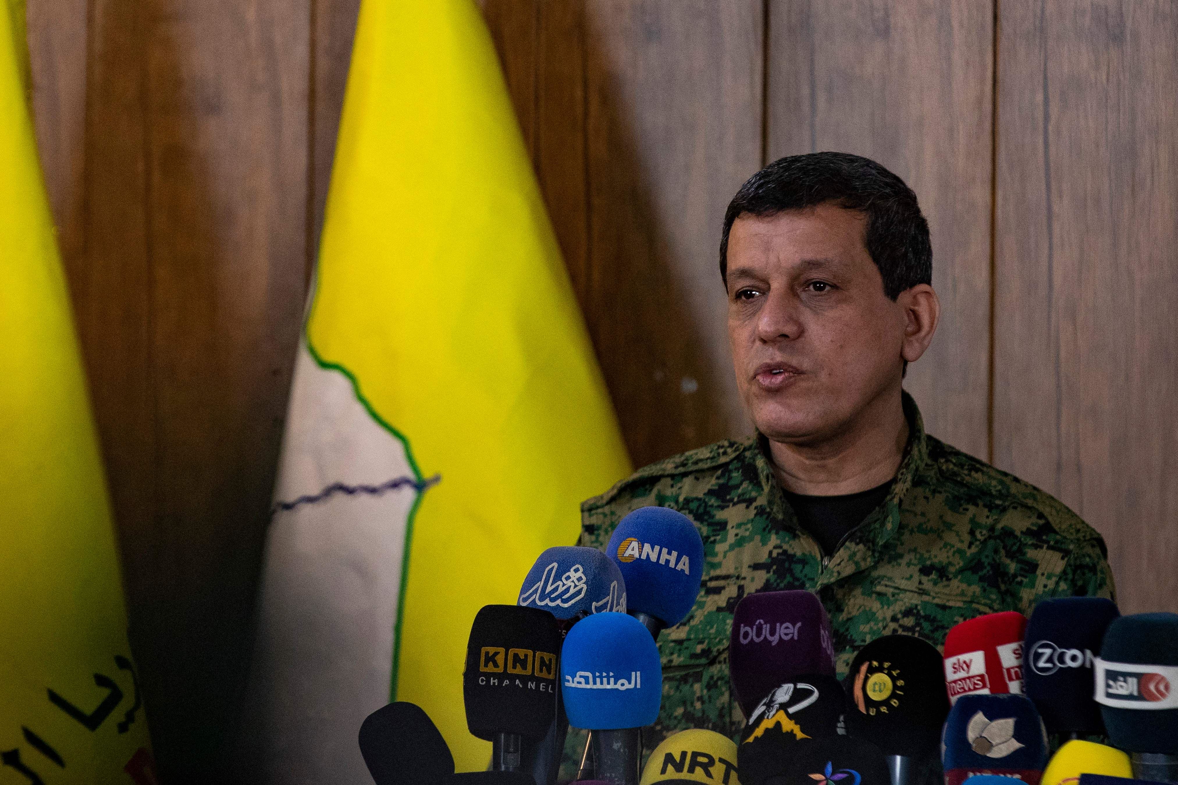 Fermandarê Giştî yê Hêzên Sûriyeya Demokratîk (HSD) Mezlûm Ebdî / Wêne: AFP