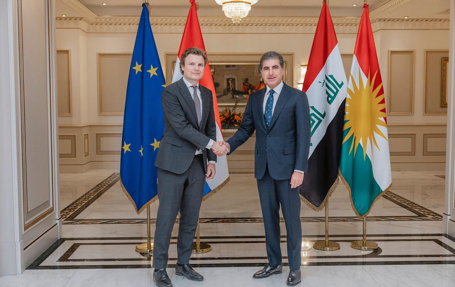 Hollanda Savunma Bakanı Breklemans ve Kürdistan Bölgesi Başkanı Neçirvan Barzani