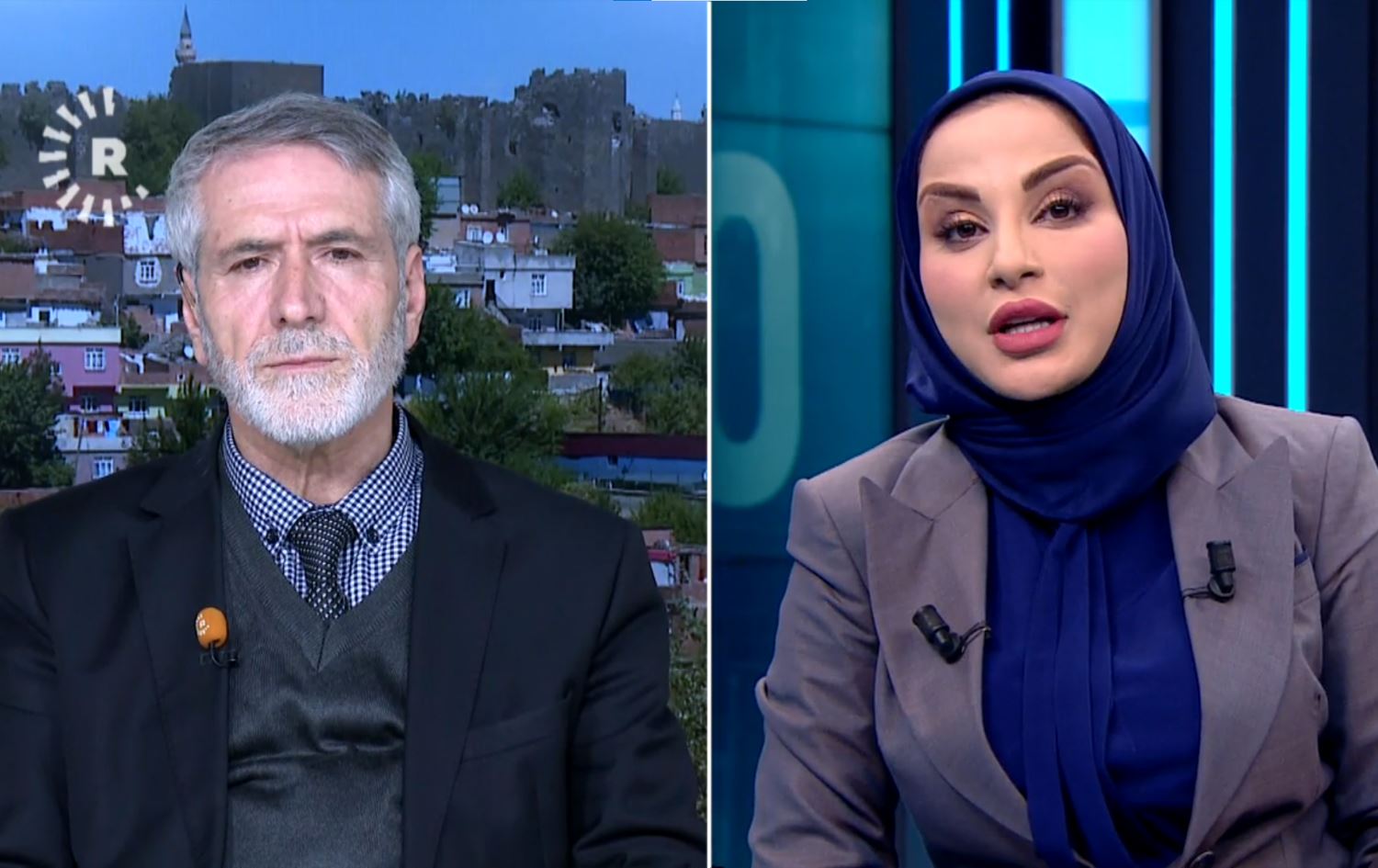 Parêzer Sidki Zîlan ji Amedê beşdarî bultena Rûdawê bû / Wêne: Rûdaw Grafîk