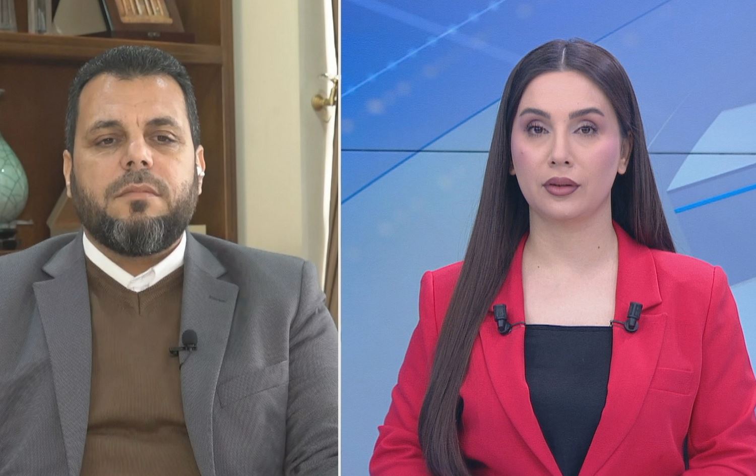 Wezîrê Çandiniyê yê birêvebiriya nû ya Sûriyeyê Mihemed Taha  pirsên Nalîn Hesenê bersivandin / Wêne: Ji  dîmenan