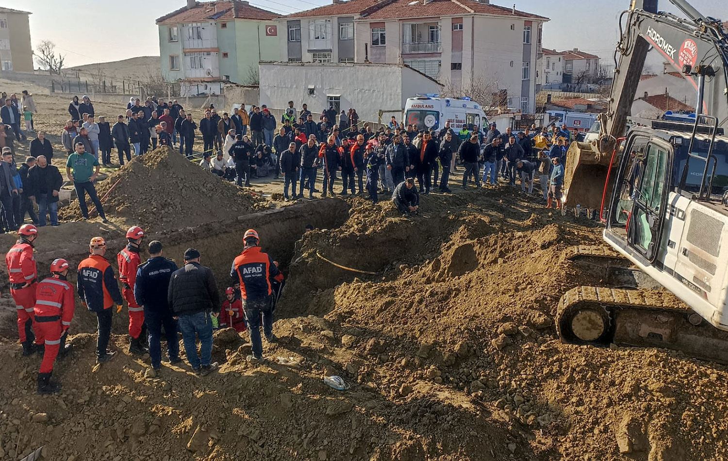 Göçüğün yaşandığı inşaat alanı. / Foto: AA 