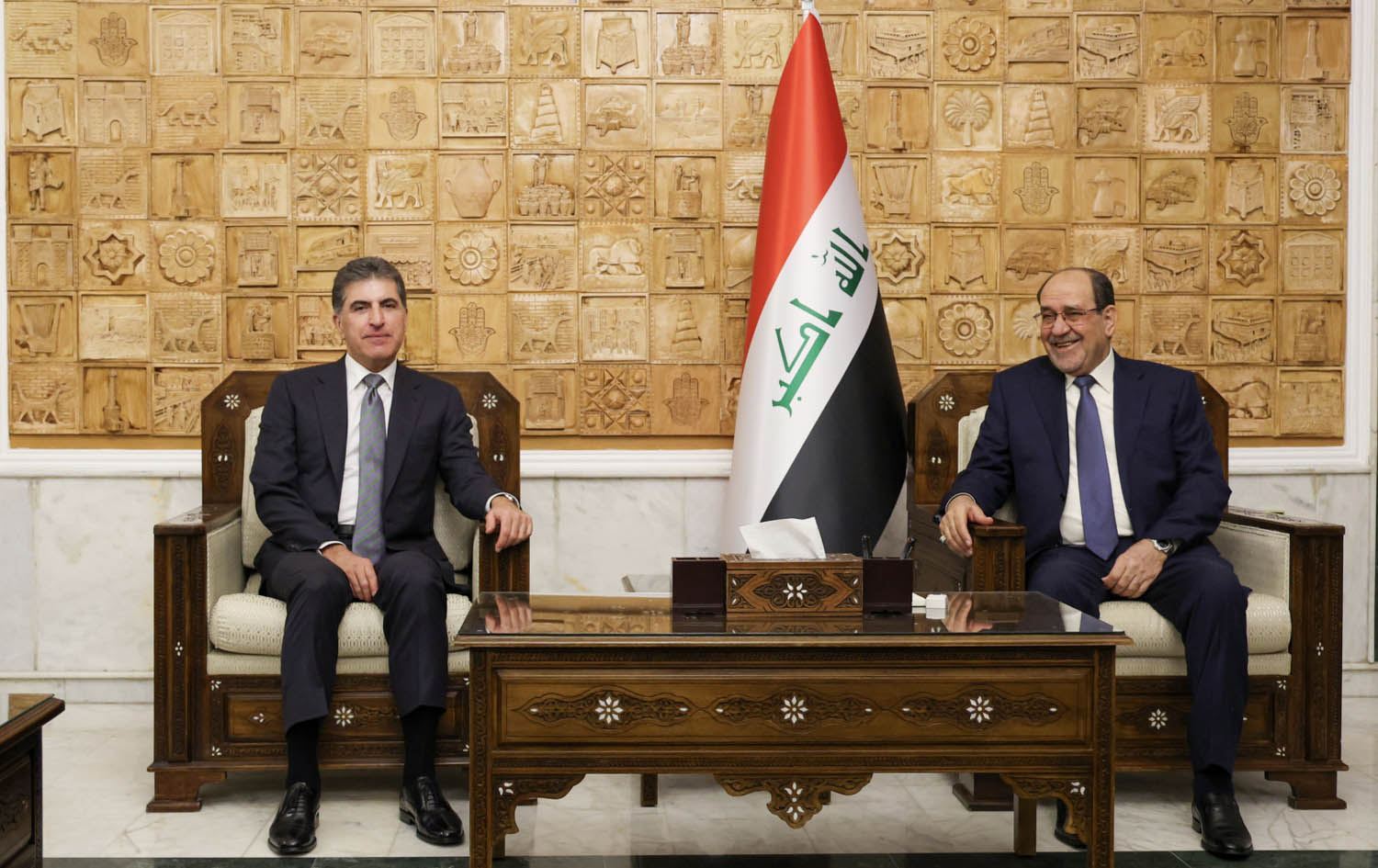 Kürdistan Bölgesi Başkanı Neçirvan Barzani, Hukuk Devleti İttifakı Başkanı Nuri Maliki görüşmesi