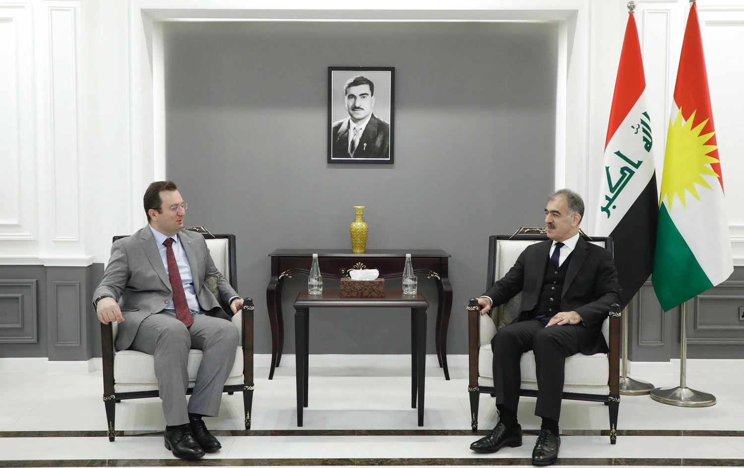 Foto: Kürdistan Bölgesi Dış İlişkiler Dairesi Sorumlusu Sefin Dizayi ve Türkiye'nin Erbil Başkonsolosu Erman Topçu