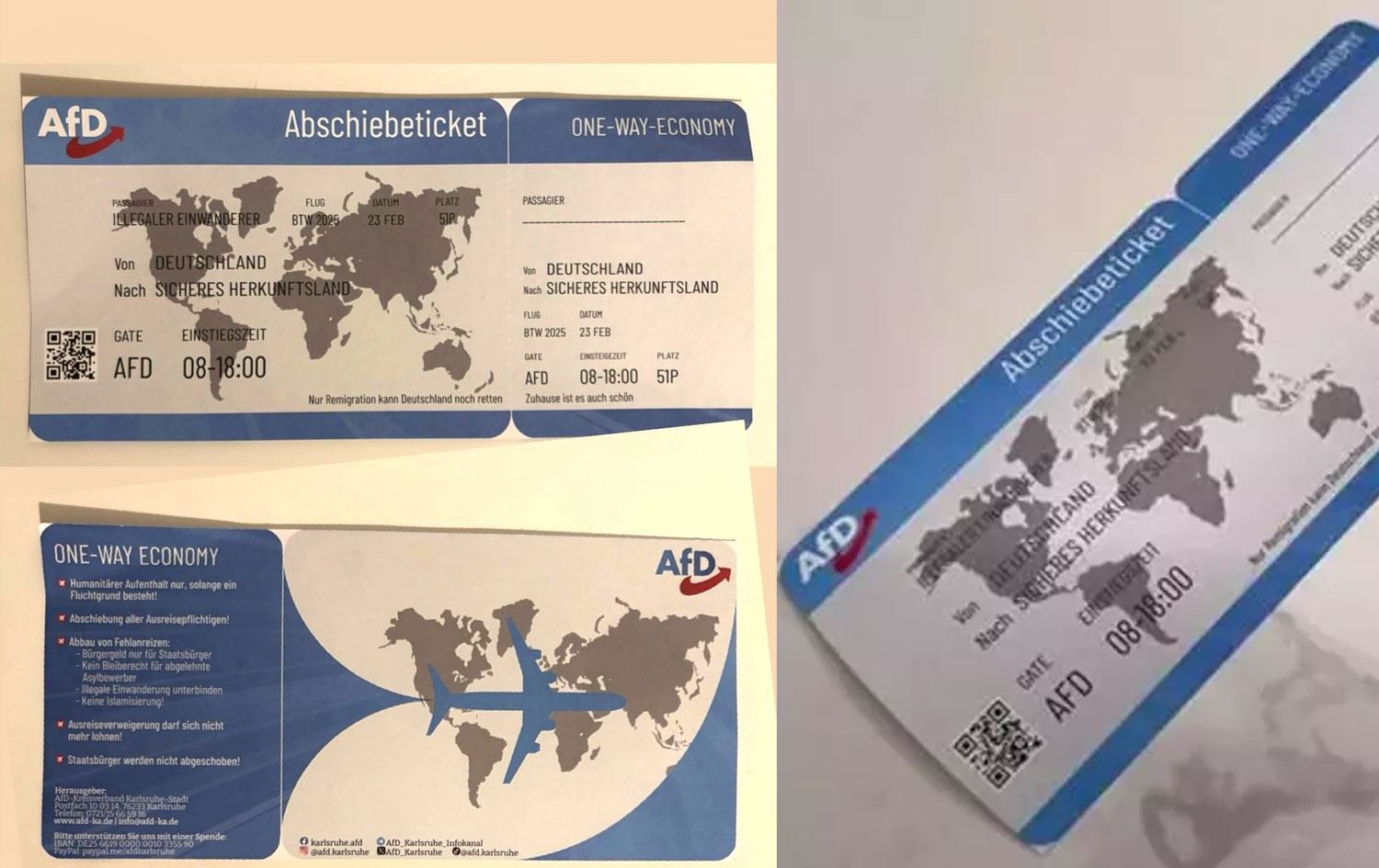 AfD'nin gönderdiği biletler