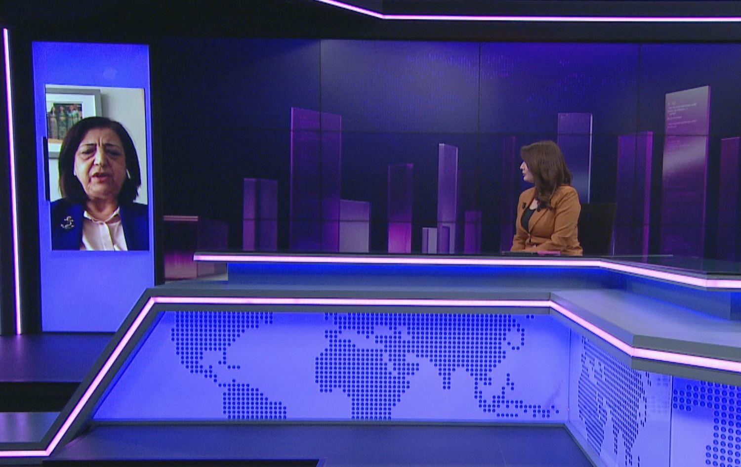 Nûnera Meclisa Sûriyeya Demokratîk a Amerîkayê Sînem Mihemed ji Washingtonê beşdarî bultena Rûdawê bû / Wêne: Ji dîmenan