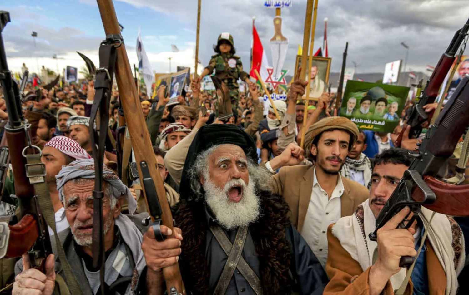 Alîgirên Hûsiyan li dijî Îsraîlê xwenîşandan kiribû / Wêne: Mohammed Huwais/AFP-Arşîv 