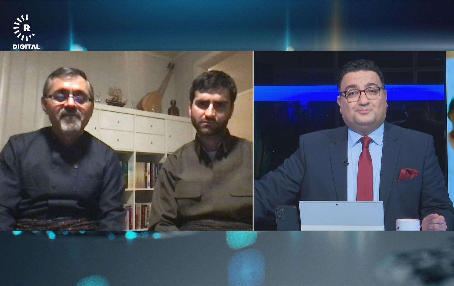 بڕوا وەهابپوور و هەمزە ئاگۆشی، لەگەڵ هێمن عەبدوڵڵا، پێشکێشکاری رووداو لە بەرنامەی "دیاسپۆرا"