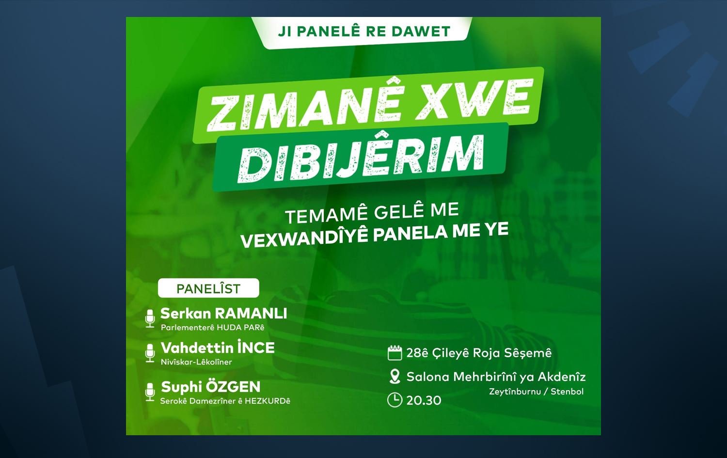 Afîşa HUDA PARê / Wêne: HUDA PAR