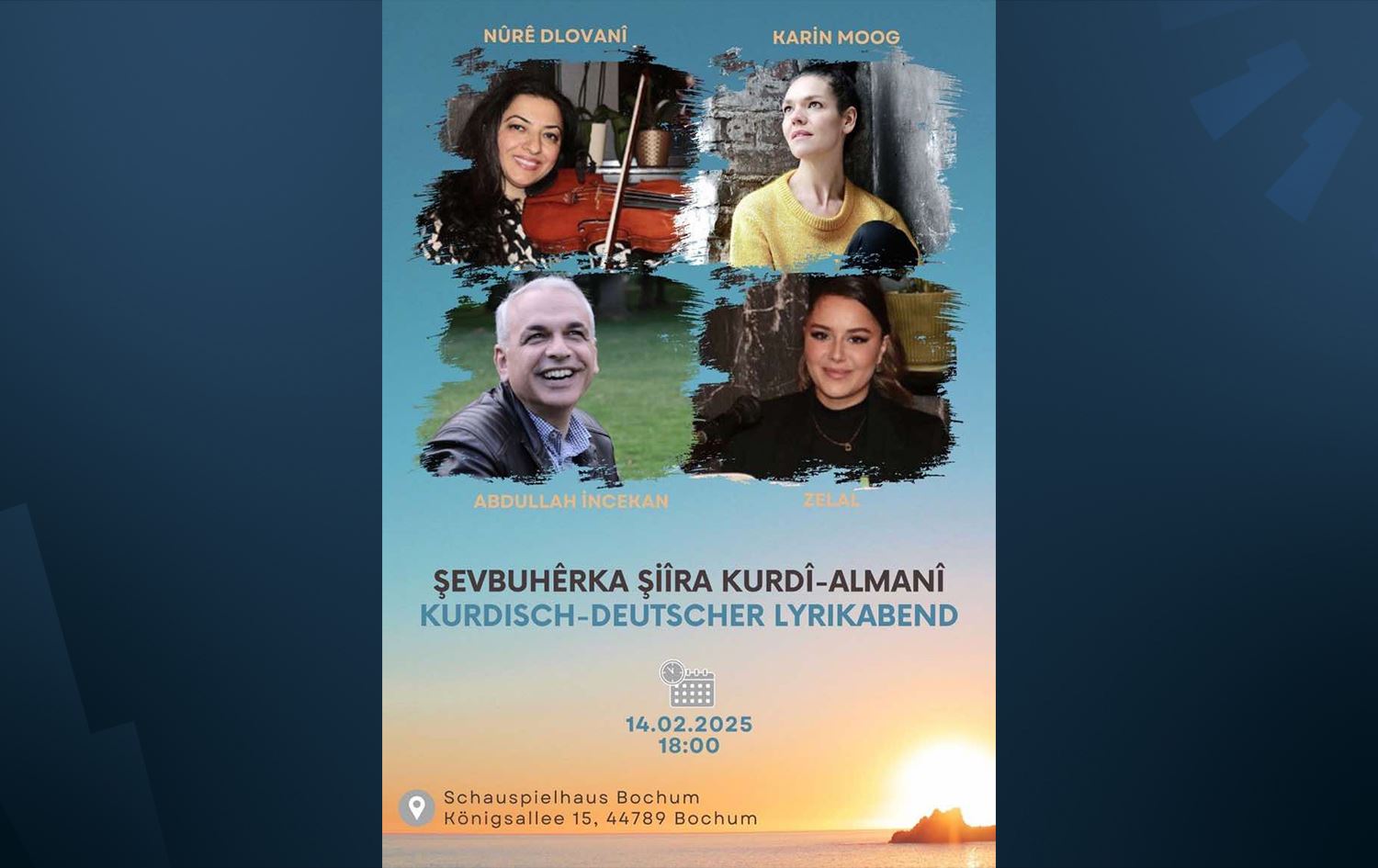 Afîşa Şeva Helbesta Kurdî- Almanî\ Wêne: Abdullah Încekan