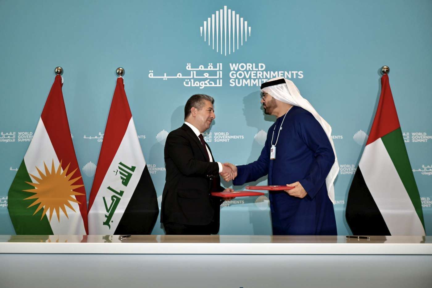 Mesrûr Barzanî û Mihemed Qerqawî peymanek îmze kir / Wêne: Rûdaw