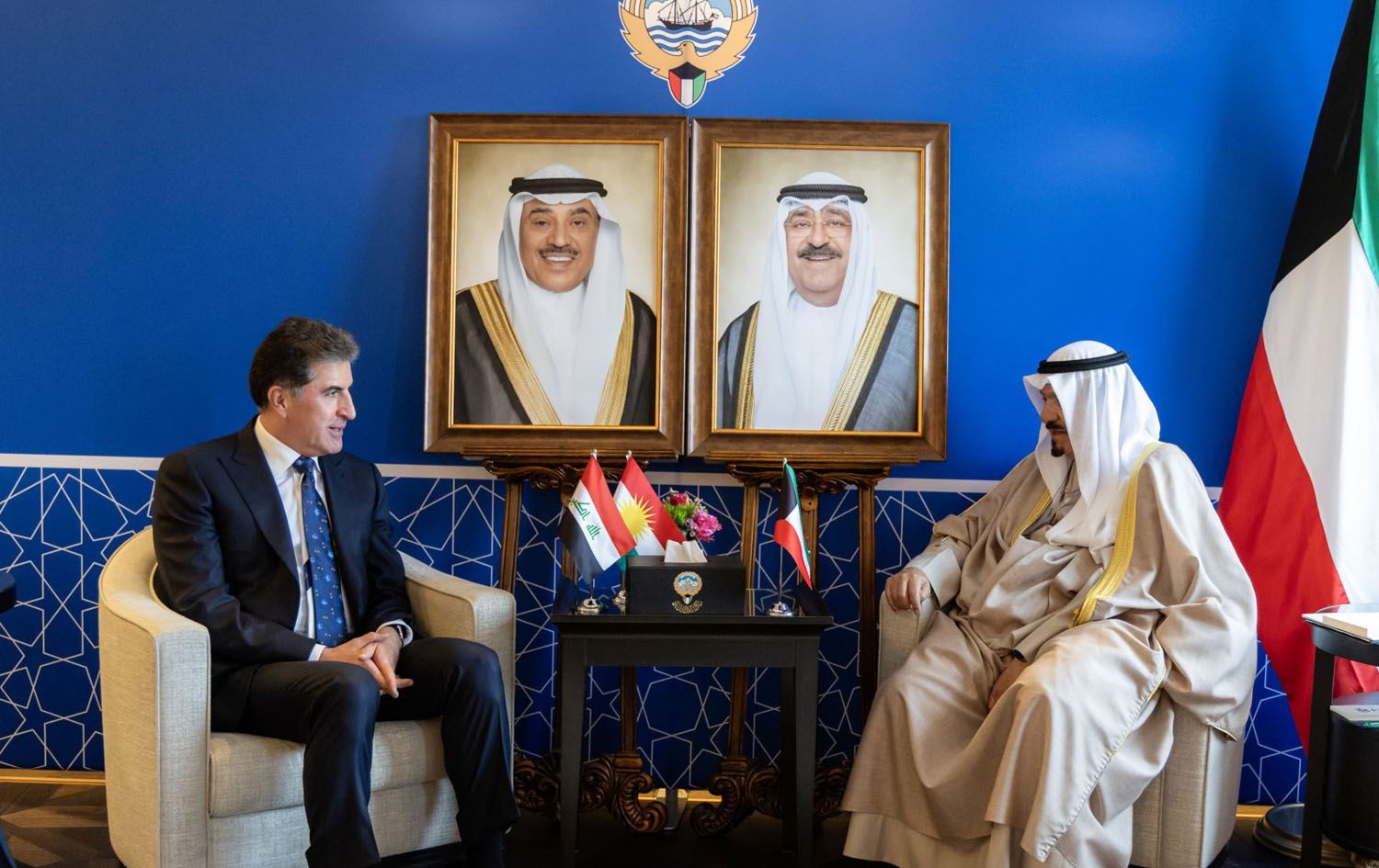 Nêçîrvan Barzanî û Serokwezîrê Kuweytê / Wêne: Rûdaw