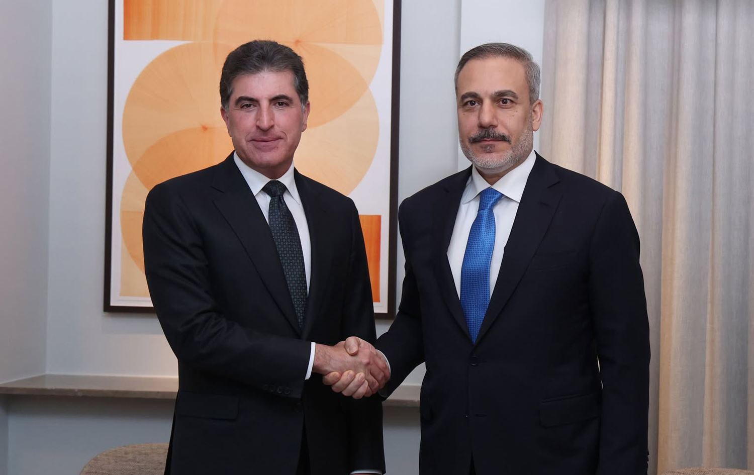 Nêçîrvan Barzanî û Hakan Fîdan\ Wêne: Serokatiya Herêma Kurdistanê