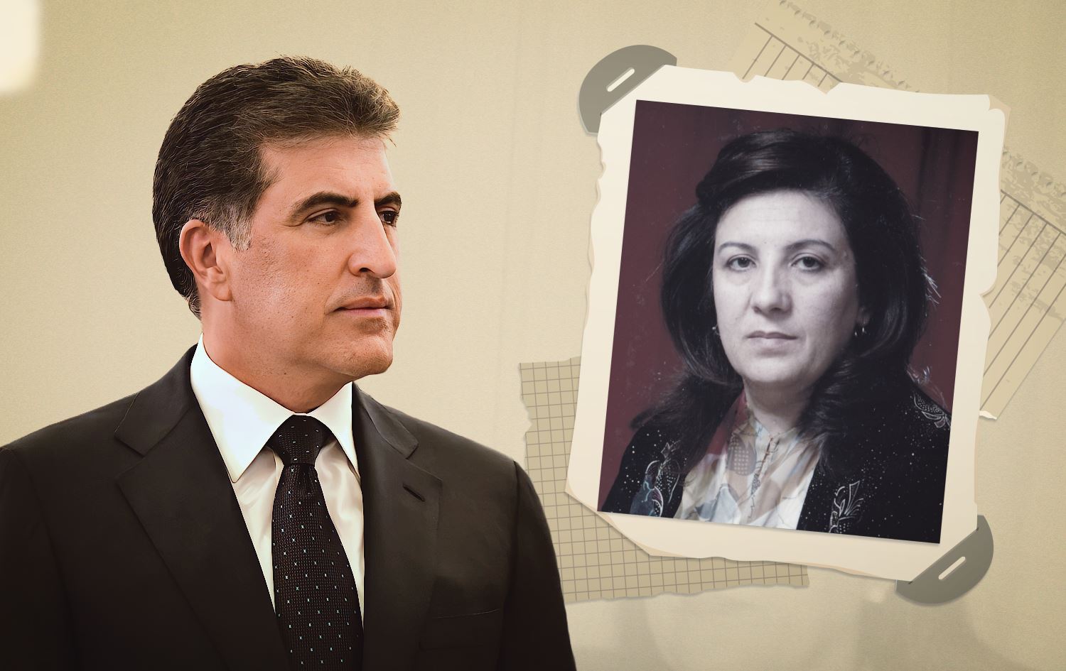 Nêçîrvan Barzanî û Diya Ciwan / Wêne: Rûdaw Grafîk