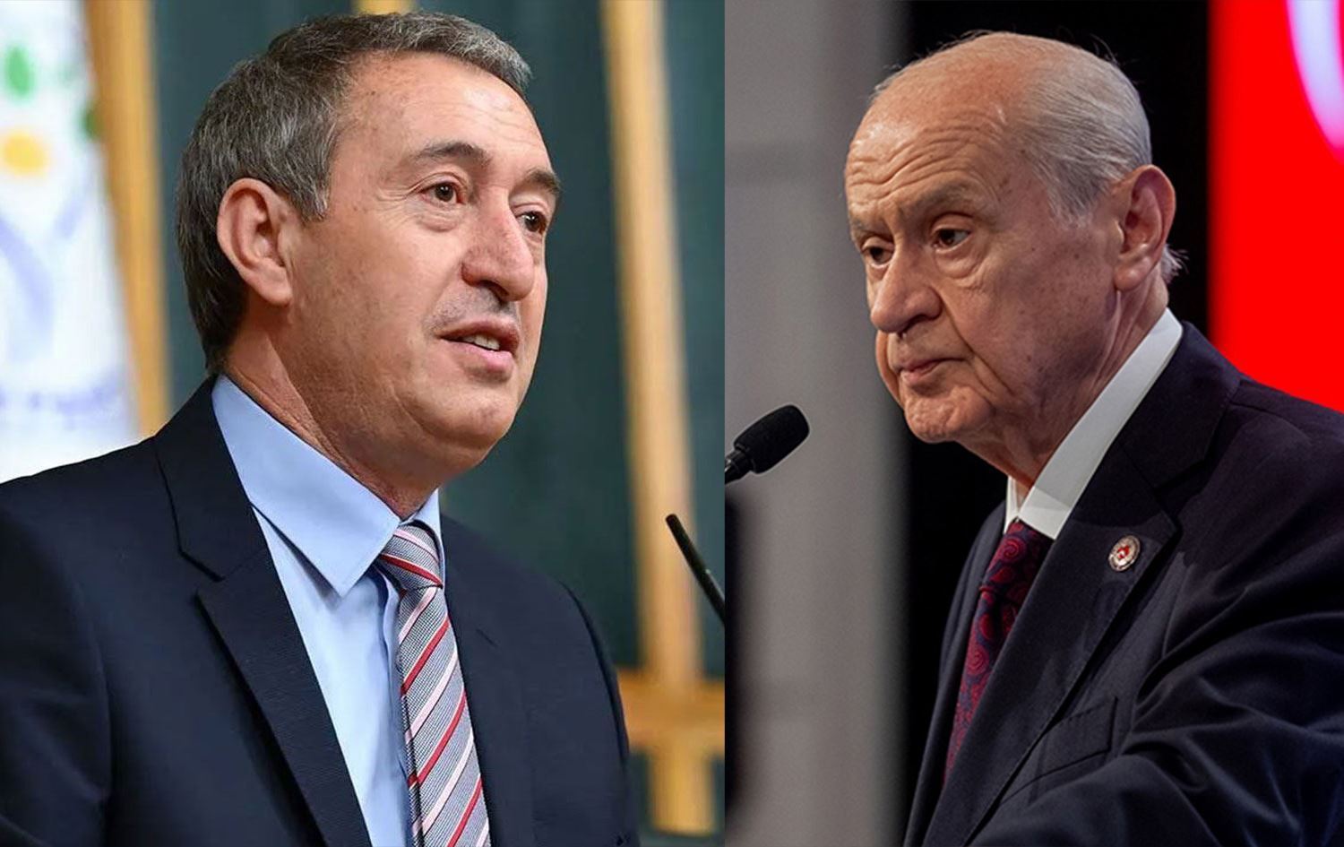 DEM Parti Eş Genel Başkanı Tuncer Bakırhan ve MHP lideri Devlet Bahçeli