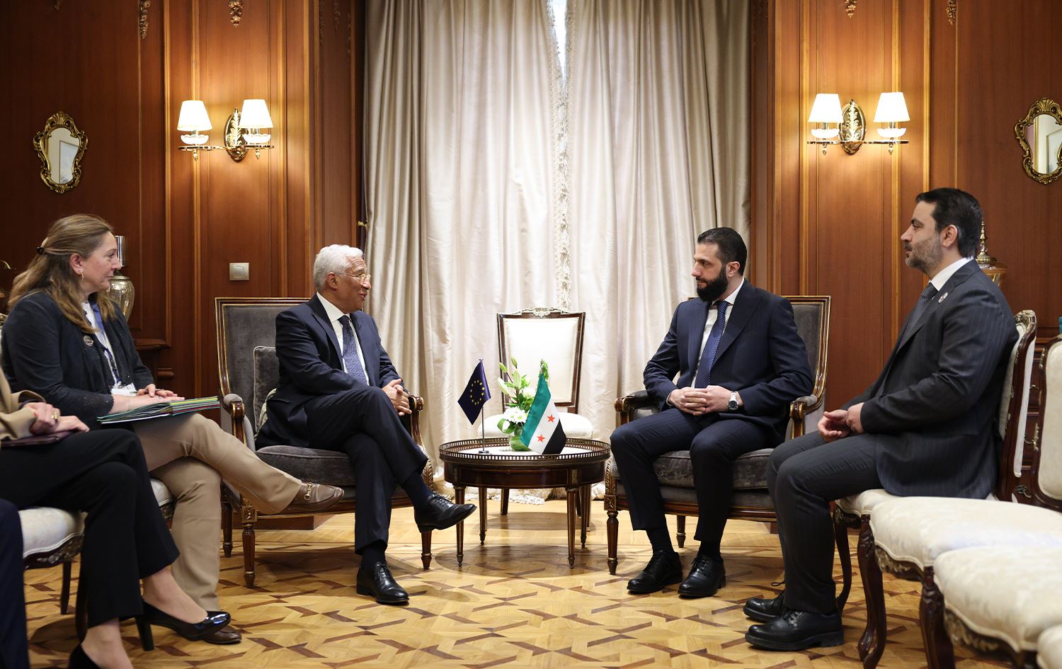  Foto: AB Konseyi Başkanı Costa, Suriye Cumhurbaşkanı Şara ile görüştü/AA   