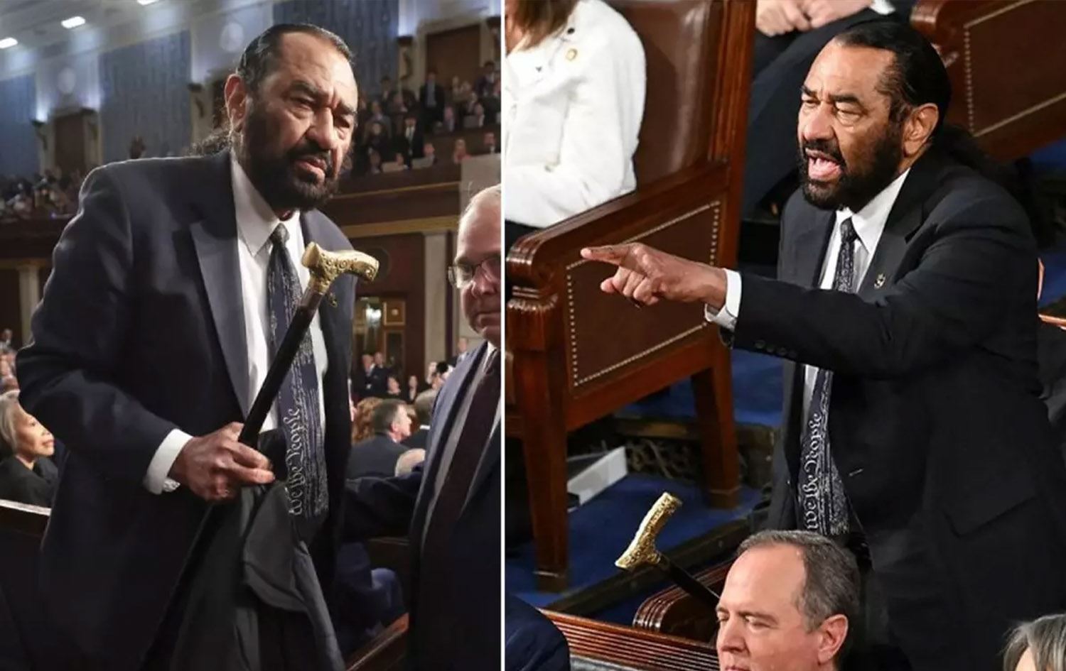 Foto: Trump'ın Kongre konuşmasını bölen Demokrat meclis üyesi salondan çıkarıldı/Ajanslar