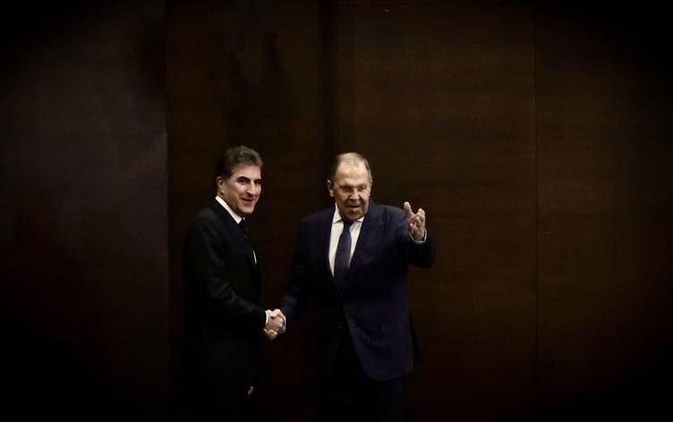 Nêçîrvan Barzanî û Sergey Lavrov / Wêne: Serokatiya Herêma Kurdistanê