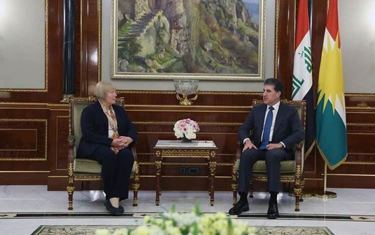Başkan Neçirvan Barzani Almanya'nın Irak Büyükelçisi Hohmann'la görüştü. / Video alıntısı / Rûdaw