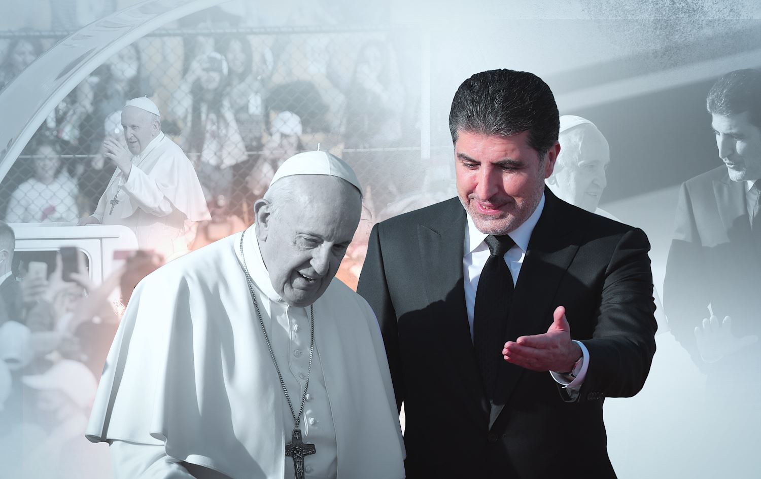 Papa Francis û Nêçîrvan Barzanî\ Wêne: Rûdaw Grafîk