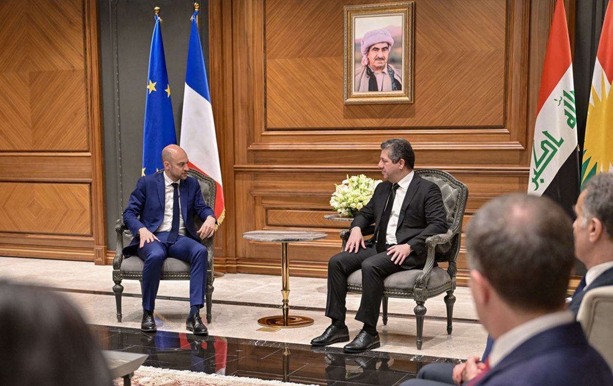 Jean Noel Barrot û Mesrûr Barzanî/Wêne: Hikûmeta Herêma Kurdistanê