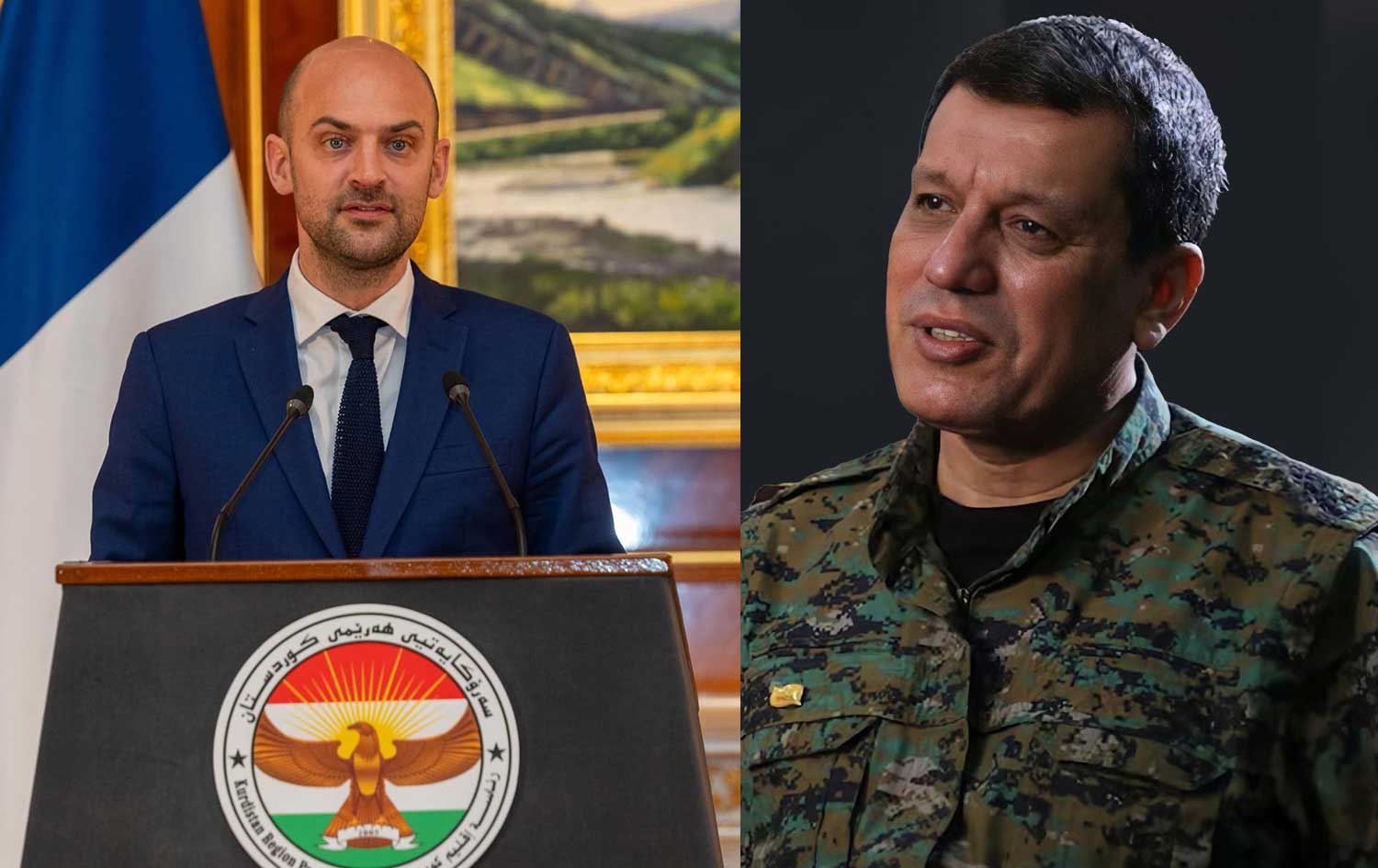 Wezîrê Karên Derve yê Fransayê Jean-Noel Barrot û Mezlûm Ebdî / Wêne: Arşîv