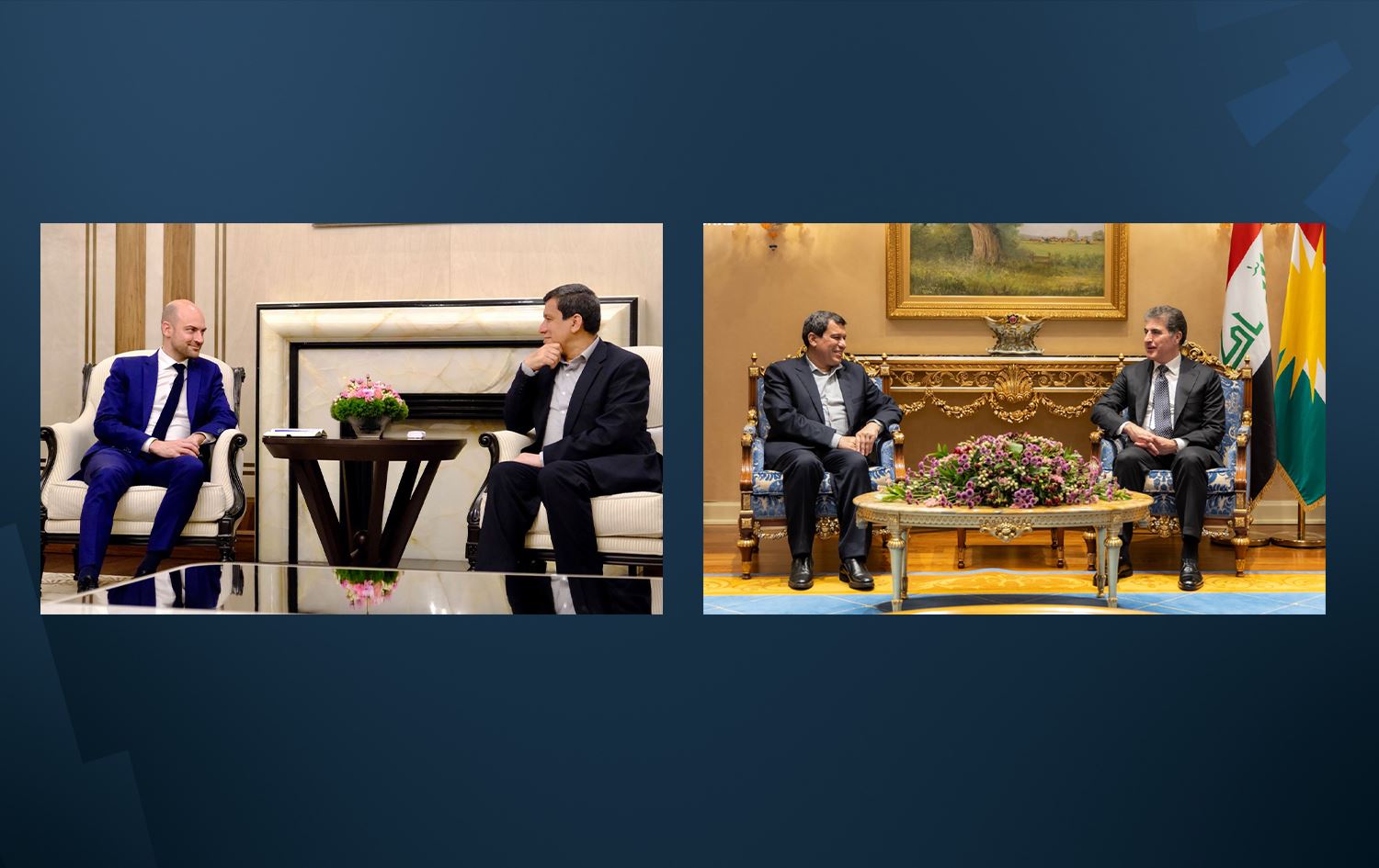 Hevdîtinên Mezlûm Ebdî yên bi Nêçîrvan Barzanî û Jean Barrot re\ Wêne: HSD