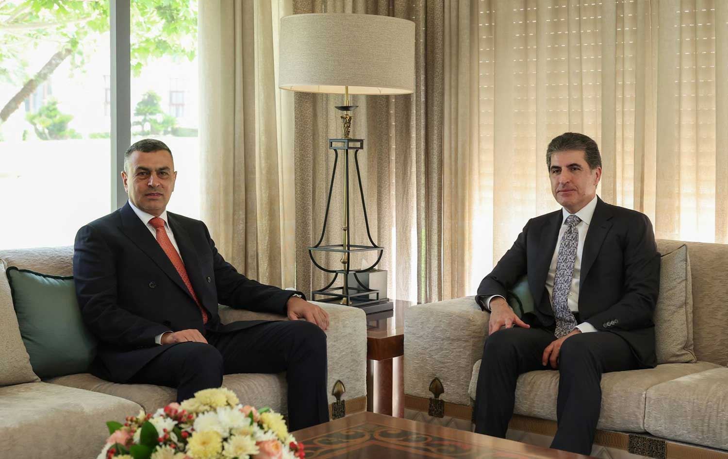 Esed El Îdanî û Nêçîrvan Barzanî\ Wêne: Serokatiya Herlma Kurdistanê