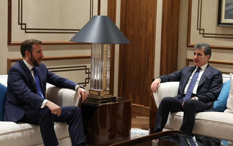 Niccolo Fontana û Nêçîrvan Barzanî\ Wêne: Serokatiya Herêma Kurdistanê