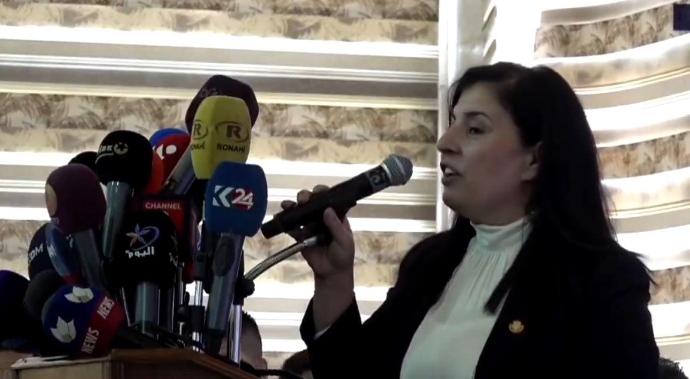 Hevserokê KNKyê Zeyneb Mûrad beşdarî Konferansa Neteweyî ya Rojavayê Kurdistanê bû / Wêne: Ji dîmenan