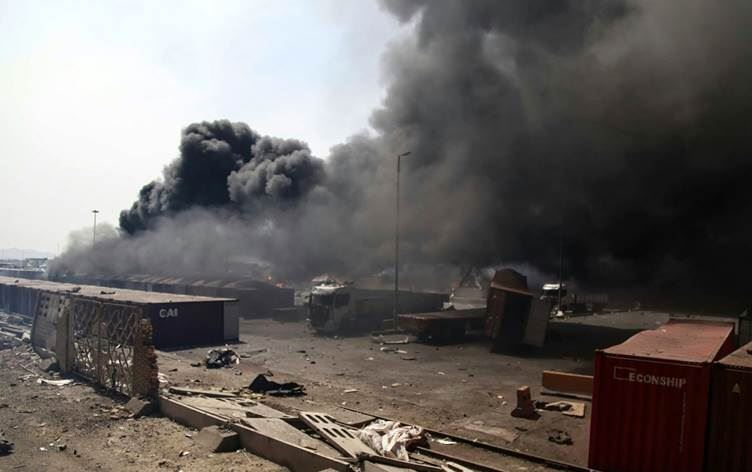 Bender Abbas'taki patlamadan bir kare / Foto: AFP