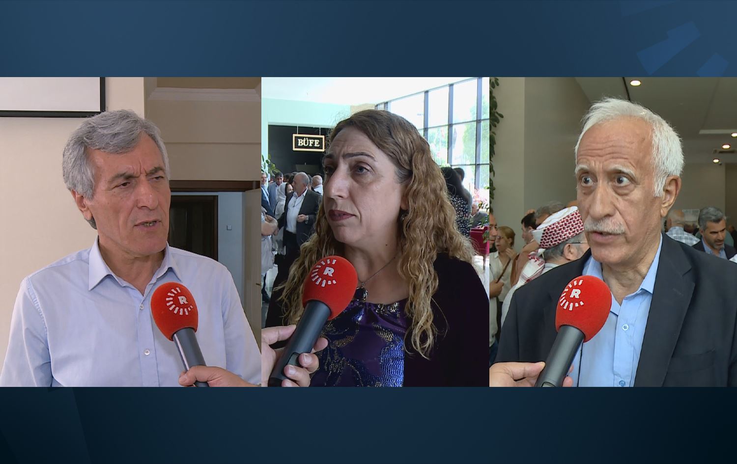 Bayram Bozyel, Salîha Aydenîz, Sînan Çîftyurek /Wêne: Rûdaw 