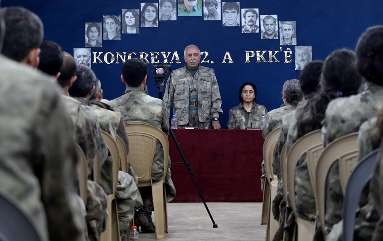 Scenes from the latest PKK congress, where the group heeded jailed leader Abdullah Ocalan’s call to disband and disarm. Photo: ANF