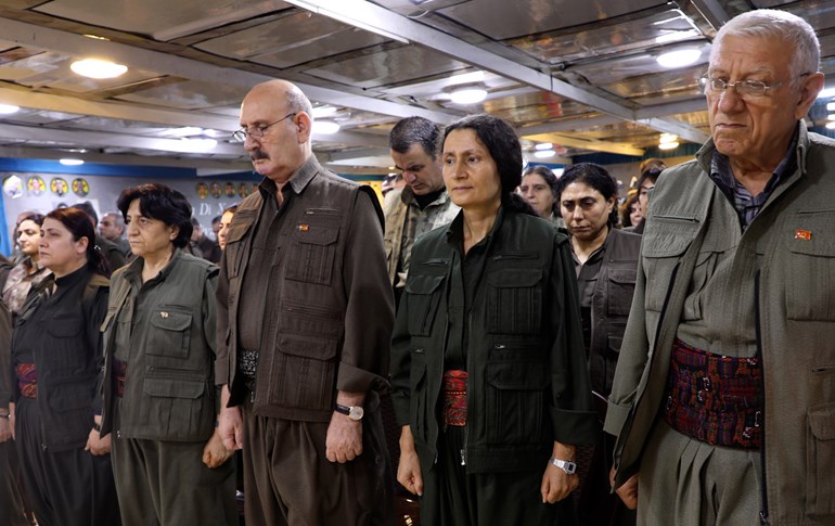 PKK members in the 12th Extraordinary Congress, where the group heeded jailed leader Abdullah Ocalan’s call to dissolve and disarm. Photo: ANF