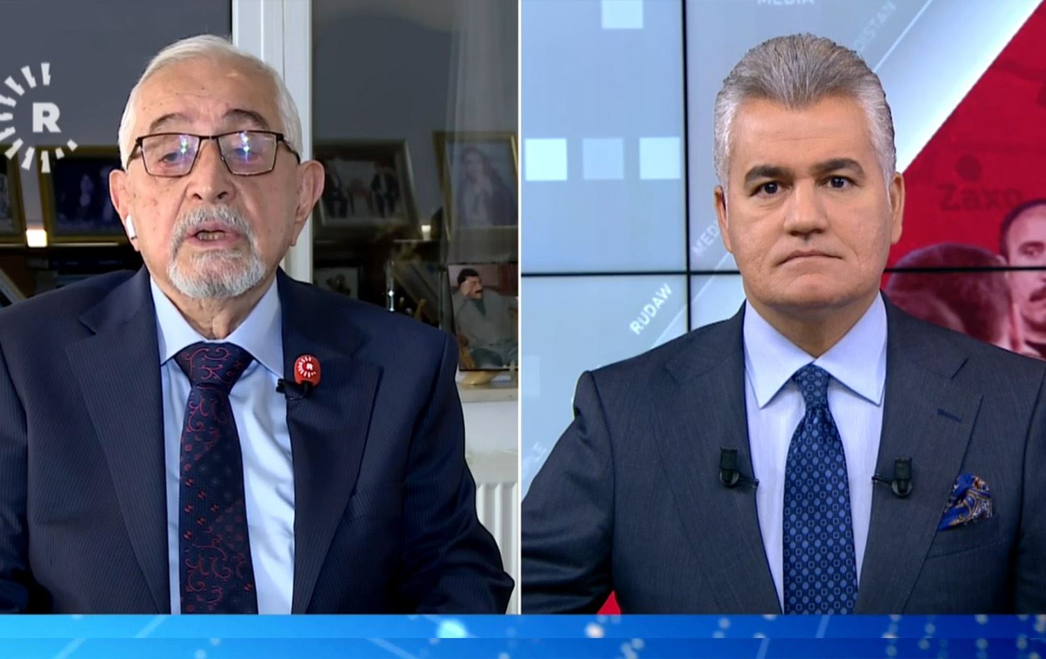 Foto: Rûdaw TV bültenine katılan Muhammed Emin Pencweni