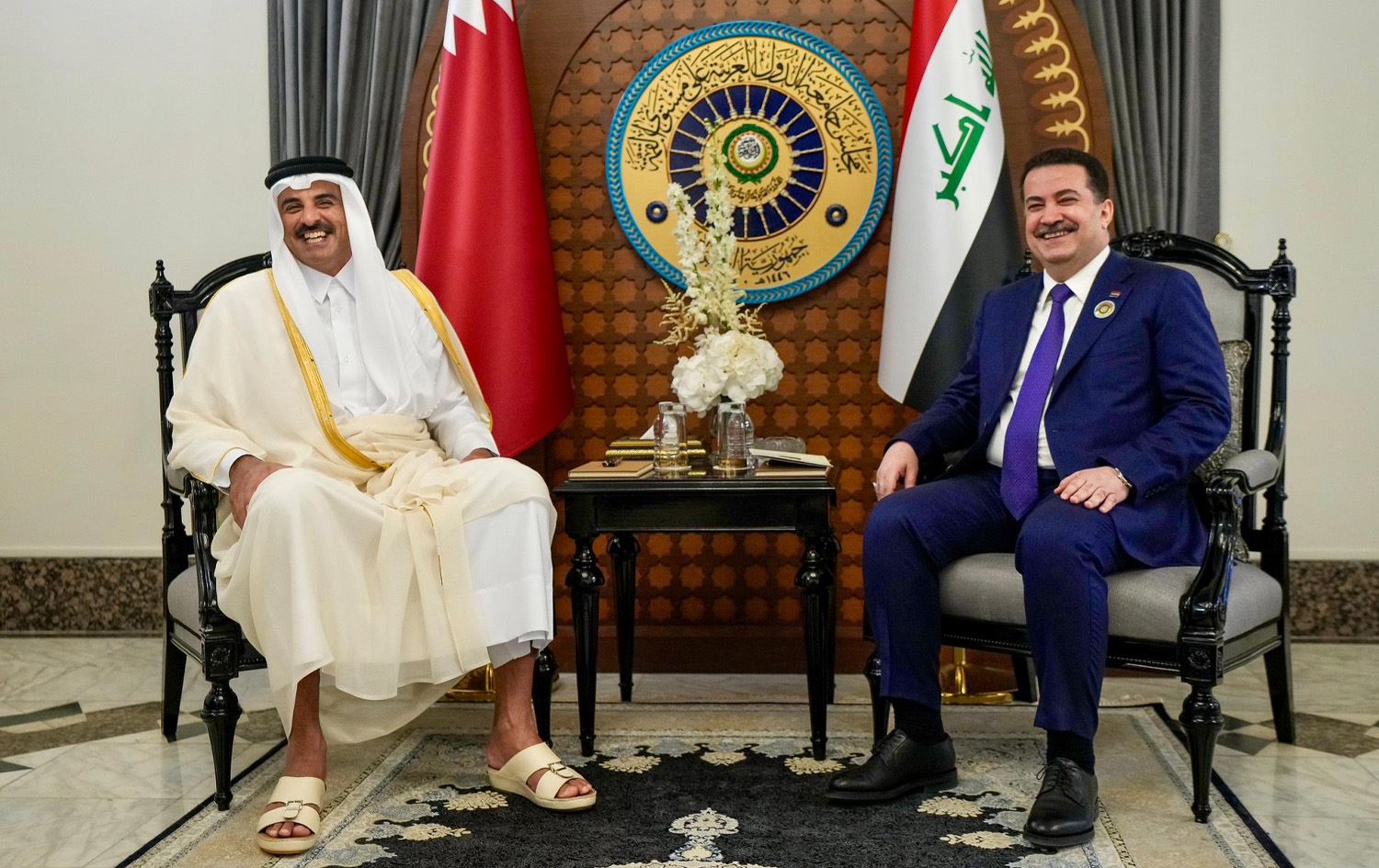  سەرۆکوەزیرانی عێراق و میری قەتەر لە بەغدا