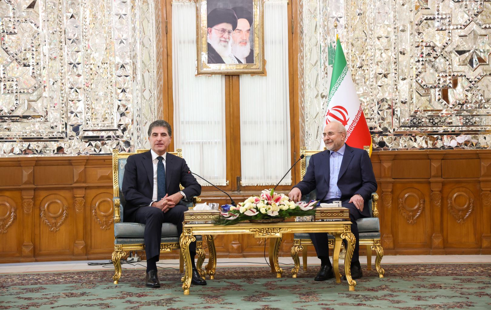 نێچيرڤان بارزانى و سەرۆکی پەرلەمانی ئێران جەخت لە 'هاريكاريى لەسەر بنەمای بەرژەوەندیی هاوبەش' دەکەنەوە