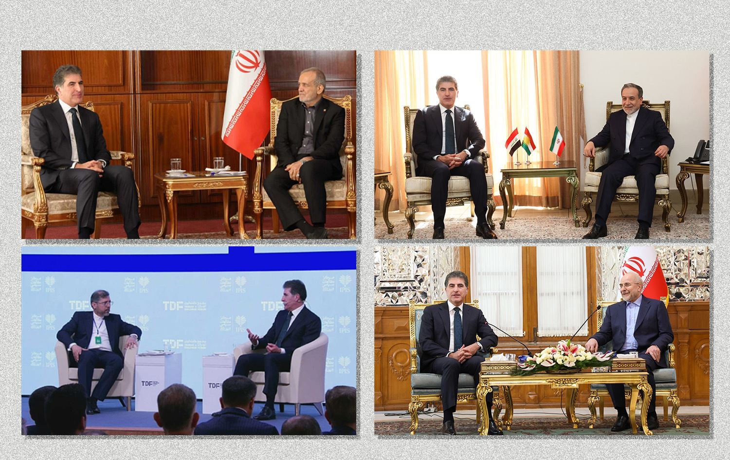 Nêçîrvan Barzanî bi nûnerên Îranê re rûnişt / Wêne: Rûdaw Grafîk