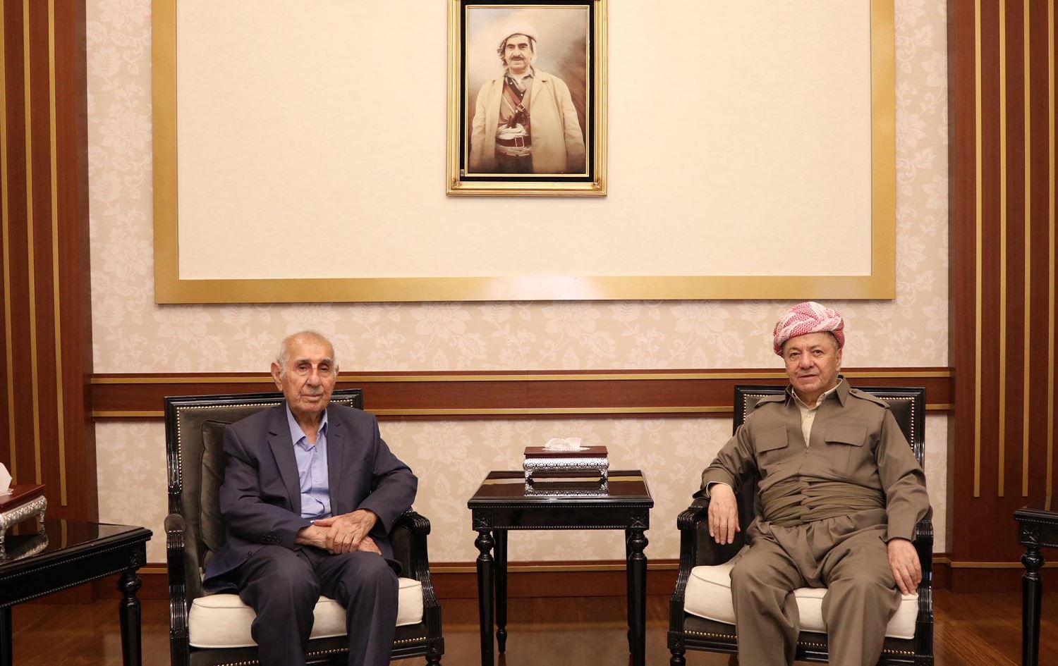 Serok Barzanî û Midhet Bêxew\ Wêne: Baregeha Barzanî