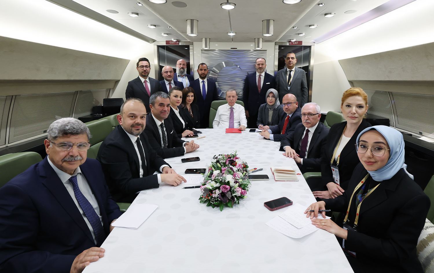 Erdogan di balafirê de ji rojnamegeran re axivî /Wêne: AA