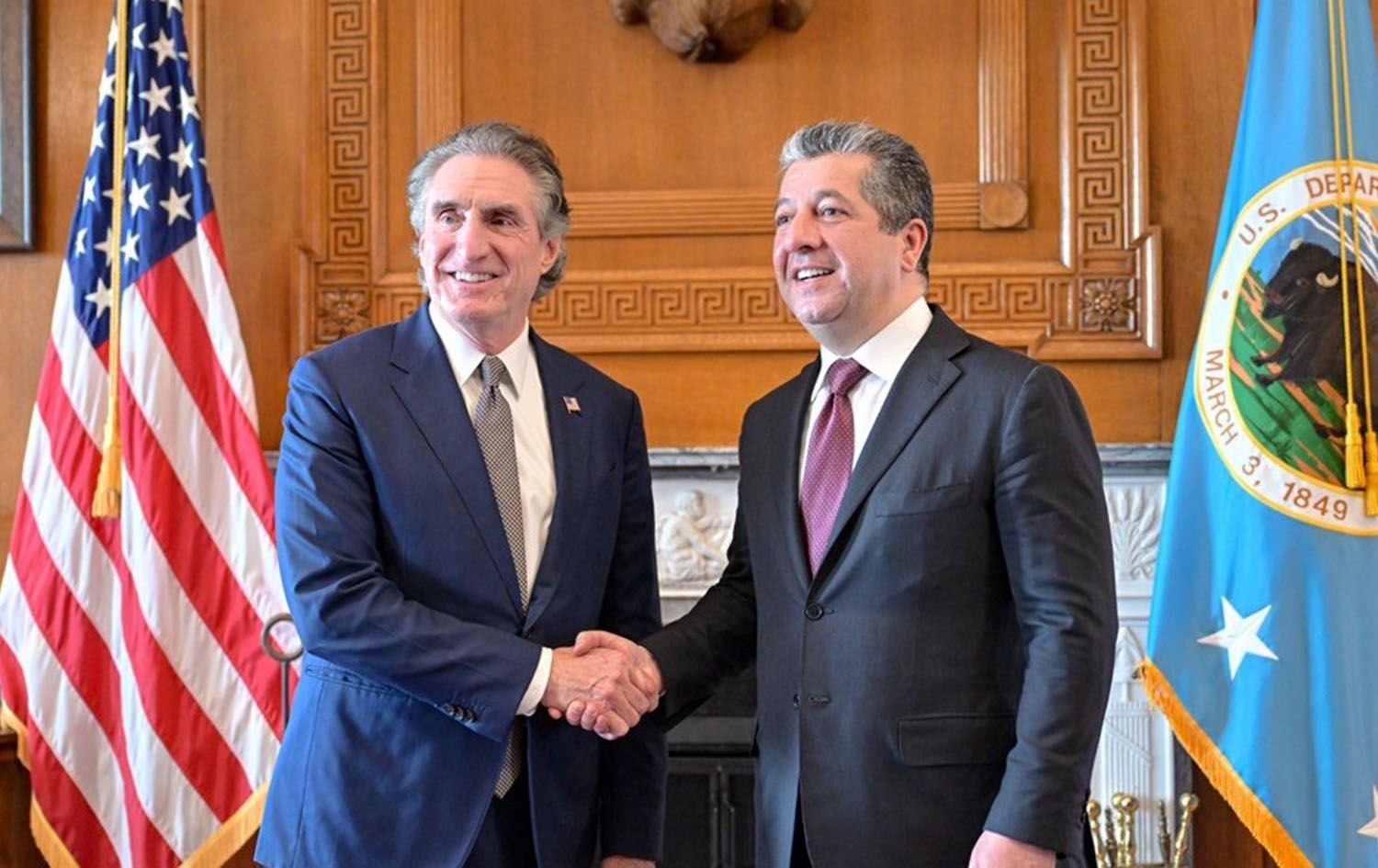 وەزیری ناوخۆی ئەمریکا بۆ مەسرور بارزانی: هەرێمی کوردستان هاوپەیمانێکی بەنرخمانە