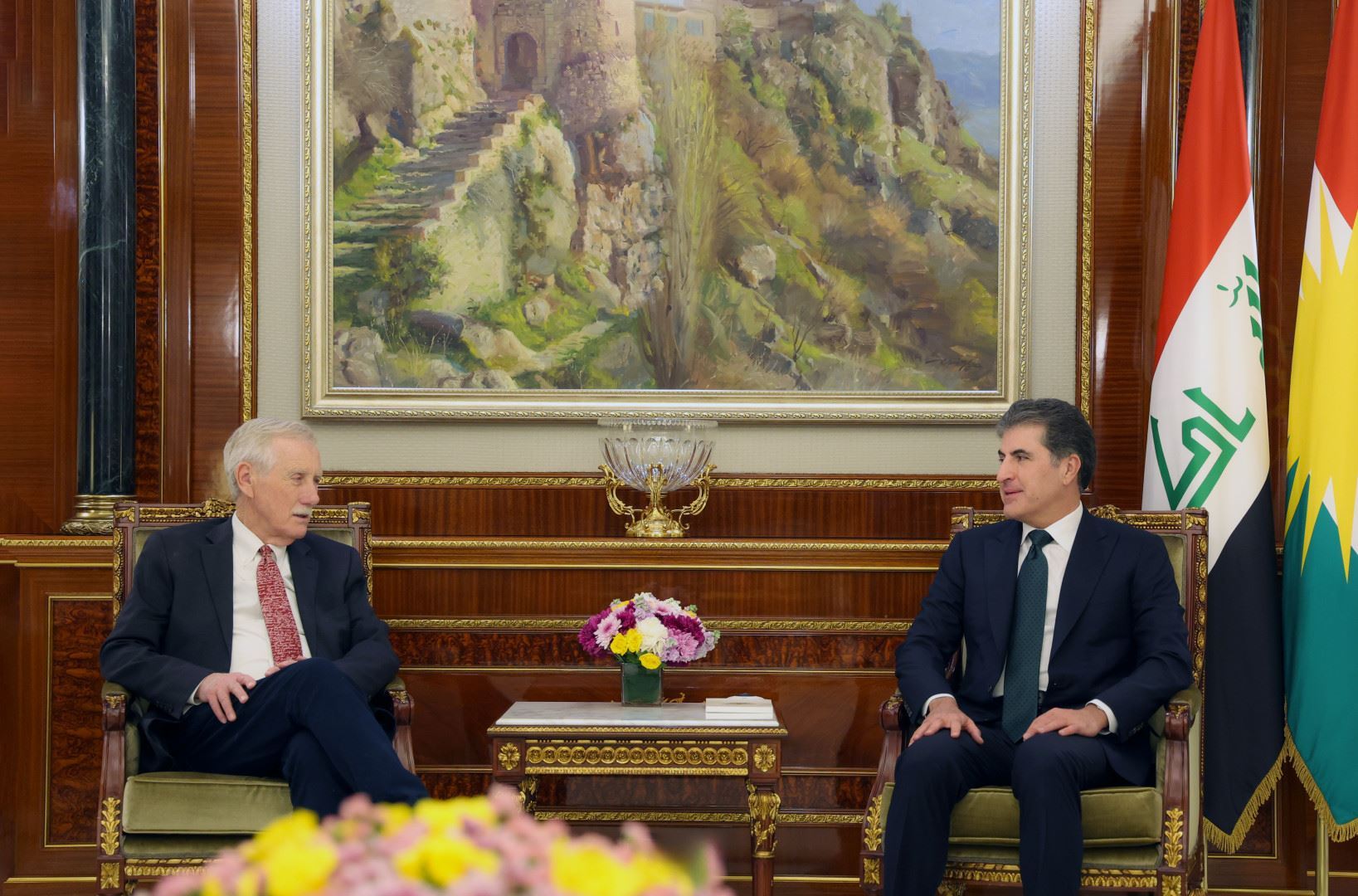 Nêçîrvan Barzanî bi senatorên Amerîkayê re civiya / Wêne: Serokatiya Herêma Kurdistanê